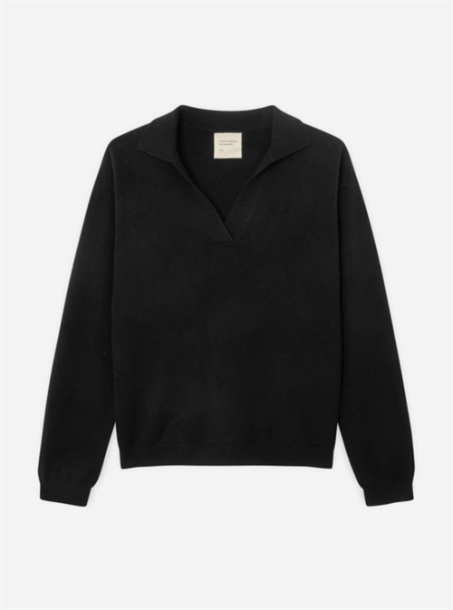 PEOPLES REPUBLIC OF CASHMERE OVERSIZED COLLAR V-NECK BLACK
